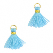 Pompons 1.2cm Dor&eacute;-bleu bleuet