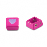 Perles tile carr&eacute; Rose magenta-violet paisley