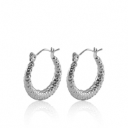 Boucles d'oreilles en acier Inox créoles 20mm Argenté