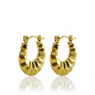 Boucles d'oreilles en acier Inox créoles 20mm Doré