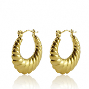 Boucles d'oreilles en acier Inox créoles 22mm Doré