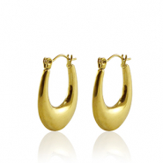 Boucles d'oreilles en acier Inox créoles ovale Doré