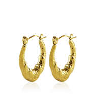 Boucles d'oreilles en acier Inox créoles ovale Doré