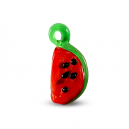 Breloques en verre pastèque Rouge-vert noir