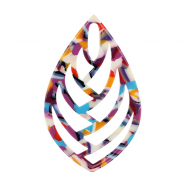 Pendentifs en résine feuille Confetti multicolore