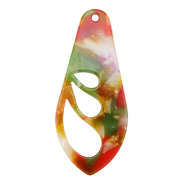 Pendentifs en résine aile Rose-vert multicolore