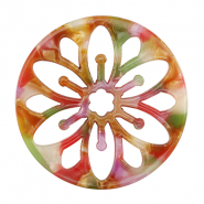 Pendentifs en résine mandala Rose-vert multicolore