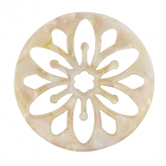 Pendentifs en résine mandala Rose-blanc nacré
