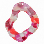 Pendentifs en résine organique Rose multicolore