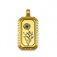 Breloques en métal DQ fleur Doré (sans nickel)