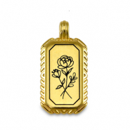 Breloques en métal DQ fleur Doré (sans nickel)