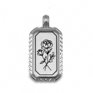 Breloques en métal DQ fleur Argenté antique (sans nickel)