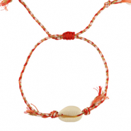 Bracelets tendance cauri Rouge-orange-doré