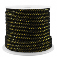 Cordon tendance 3mm Noir-doré