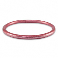 Bracelet jonc type bouddhiste 5mm taille M Rose peonia