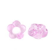 Perles acryliques fleur Transparent rose azalée