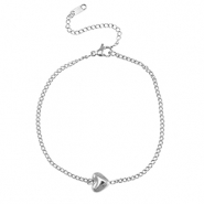 Bracelets en acier Inox coeur Argenté