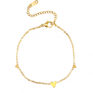 Bracelets en acier Inox coeurs Doré