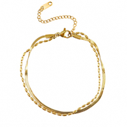 Bracelets en acier Inox duo rangs Doré