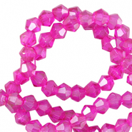Perles à facettes bicone 6mm Rose néon