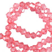 Perles à facettes bicone 6mm Rose peonia
