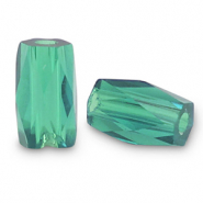 Perles à facettes tube Vert pétrole