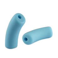 Perles tubes acryliques mat Bleu