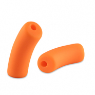 Perles tubes acryliques mat Orange néon