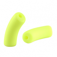 Perles tubes acryliques mat Jaune néon