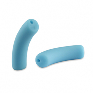 Perles tubes acryliques mat Bleu