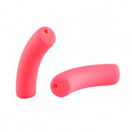 Perles tubes acryliques mat Rose néon