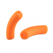 Perles tubes acryliques mat Orange néon
