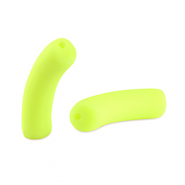 Perles tubes acryliques mat Jaune néon