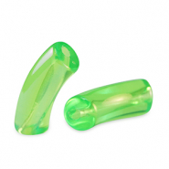 Perles tubes acryliques Vert péridot-AB coating