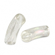 Perles tubes acryliques Transparent pailleté-AB coating