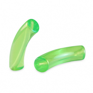 Perles tubes acryliques Vert péridot-AB coating