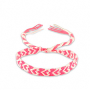 Bracelets tendance Rose néon-blanc