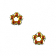Perles tchèques fleur 5mm Irisé clair