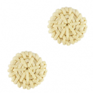 Pendentifs en rotin 25mm Blanc natural