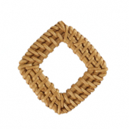 Pendentifs en rotin losange Beige natural