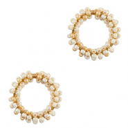 Breloques en acier Inox perles Beige-doré