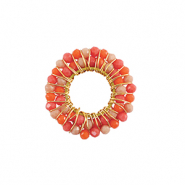 Breloques en acier Inox perles à facettes 26mm Orange-doré