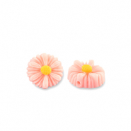 Perles en résine fleur 8mm Pêche