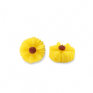 Perles en résine fleur 8mm Jaune