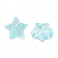 Perles acryliques étoile Transparent bleu turquoise