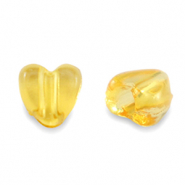 Perles acryliques cœur Transparent jaune spectra