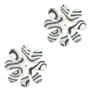 Pendentifs accroche-regard fleur 25mm Gris anthracite