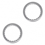 Breloques en acier Inox connecteur cercle Argenté