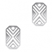 Breloques en acier Inox connecteur octogone X Argenté