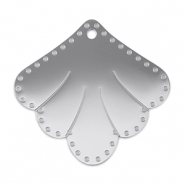 Breloques en acier Inox connecteur coquille Argenté
